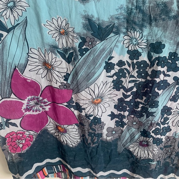 Coldwater Creek 100% Silk Floral Striped Tunic Top - Picture 2 of 12